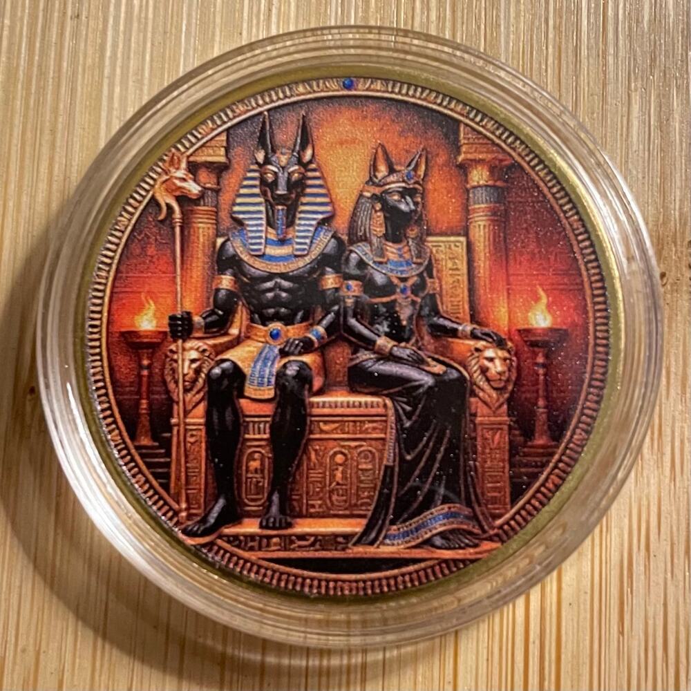 Anubis & Bastet Collectible Commemorative Coin In Protective Case